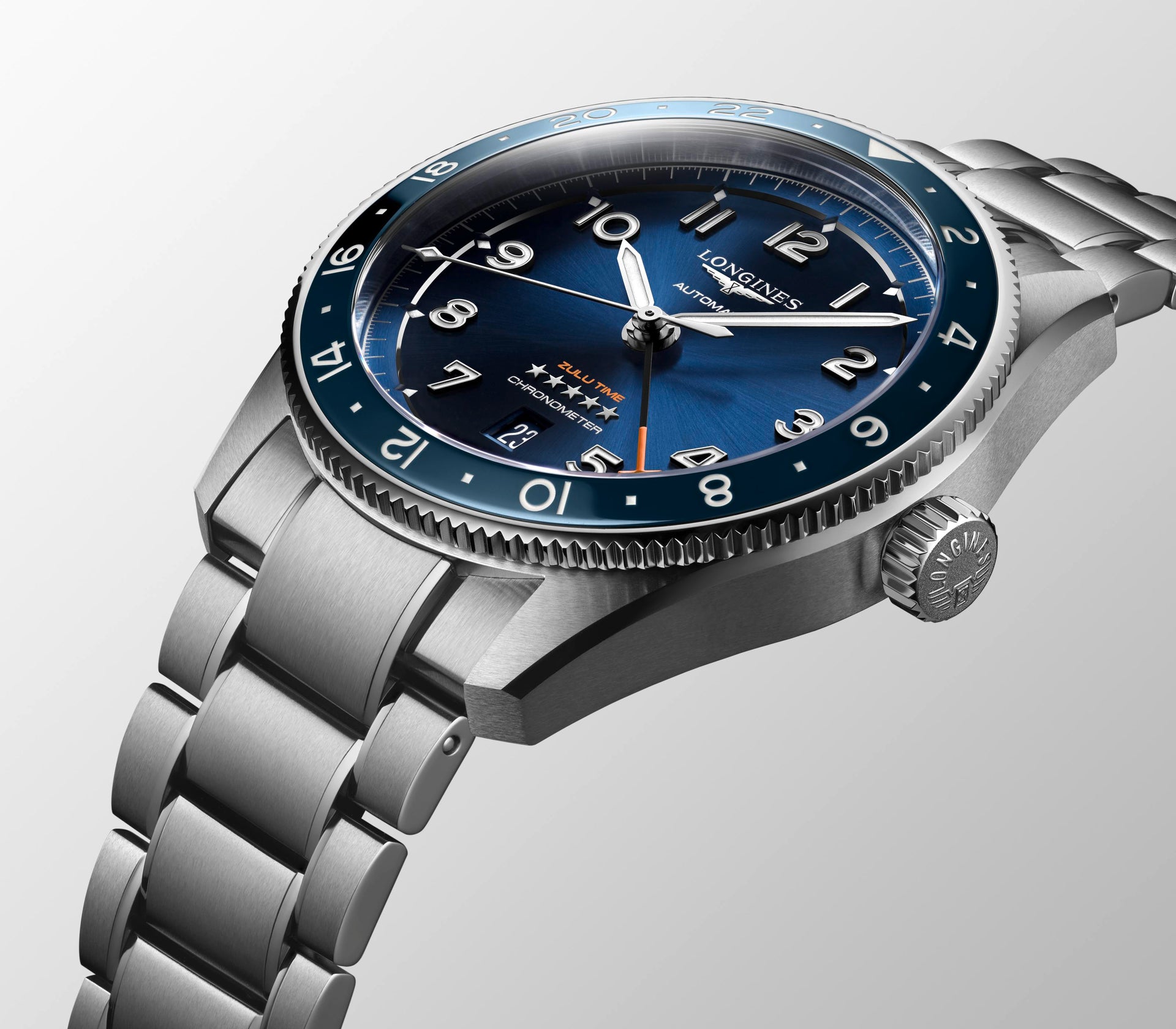 Longines Spirit Zulu Time Automatic (Blue Dial / 42mm)