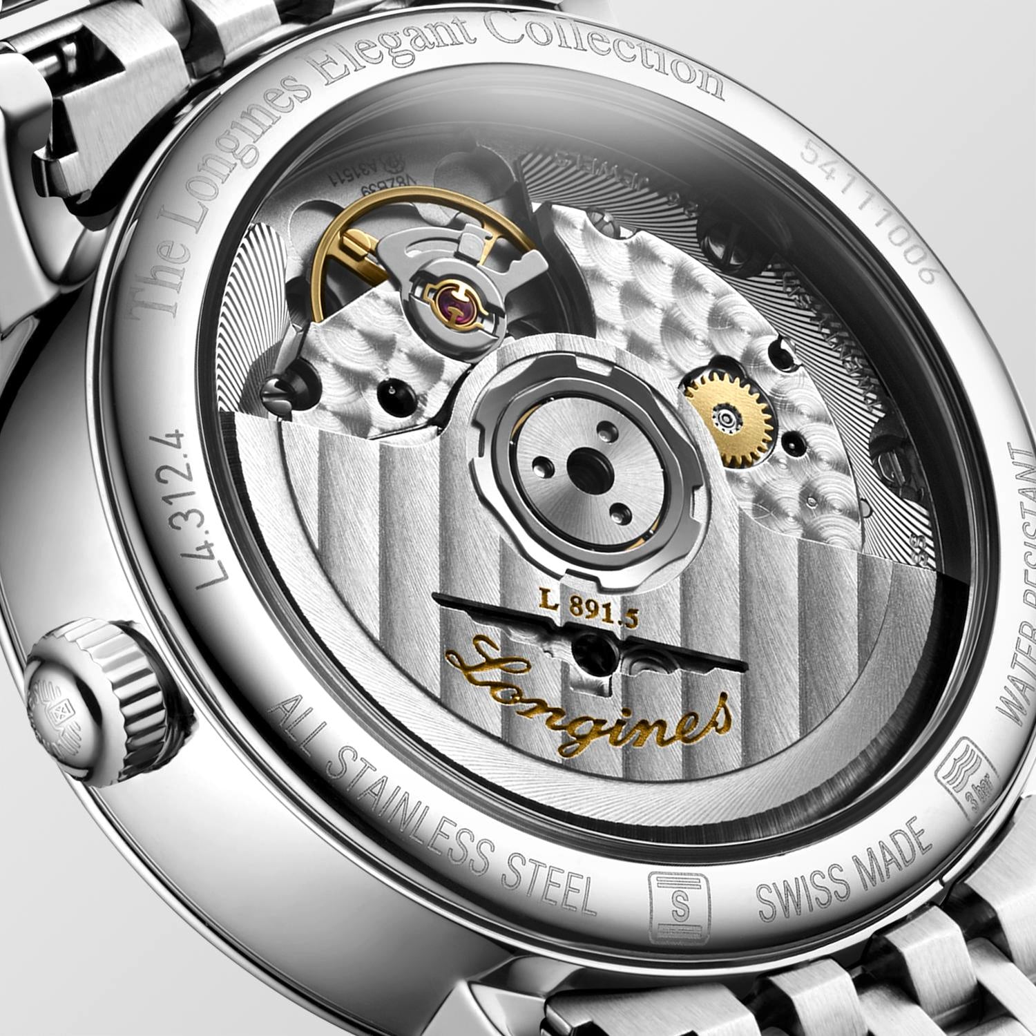 Longines Elegant Automatic (White MOP Dial / 34mm / Diamond Index)