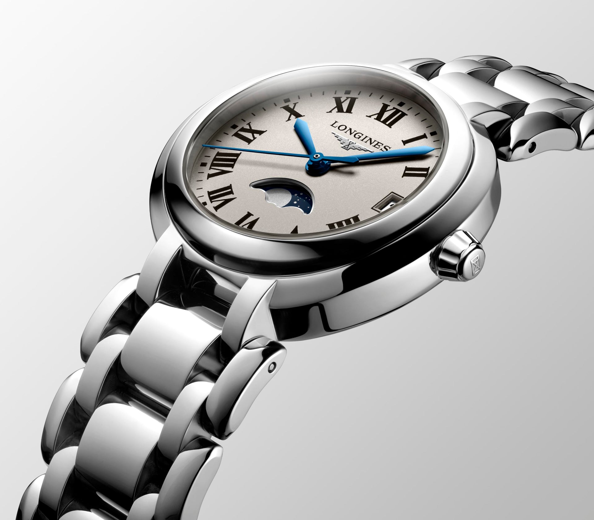 Longines Primaluna Moonphase Quartz (Silver Dial / 30mm)
