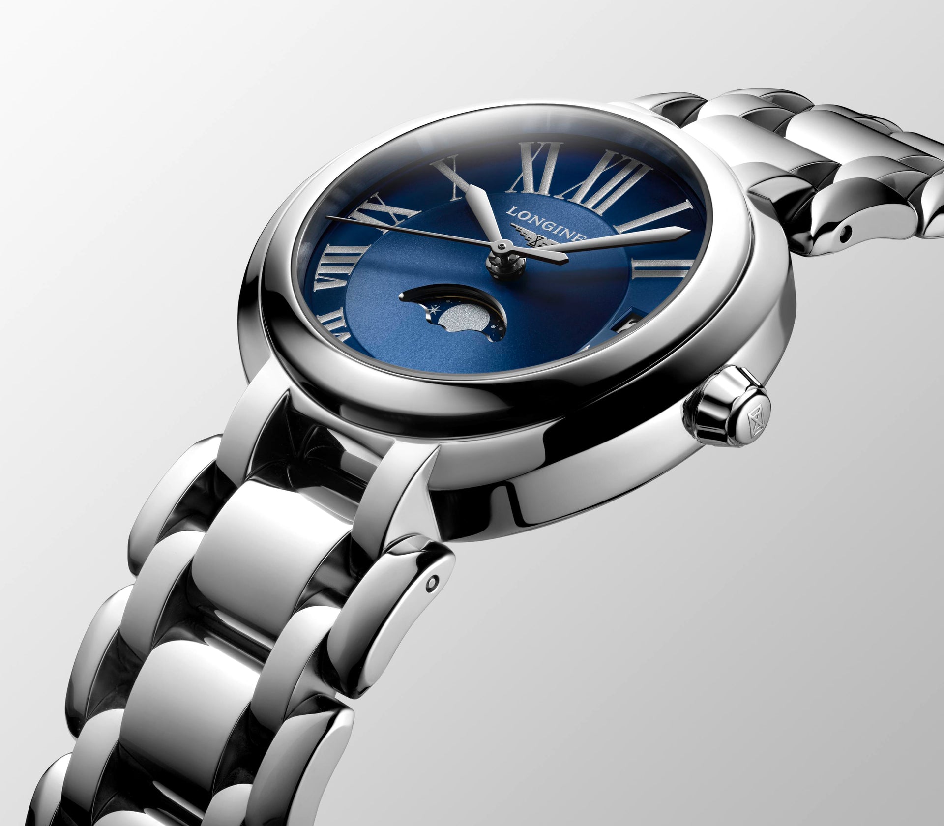 Longines Primaluna Moonphase Quartz (Blue Dial / 30mm)