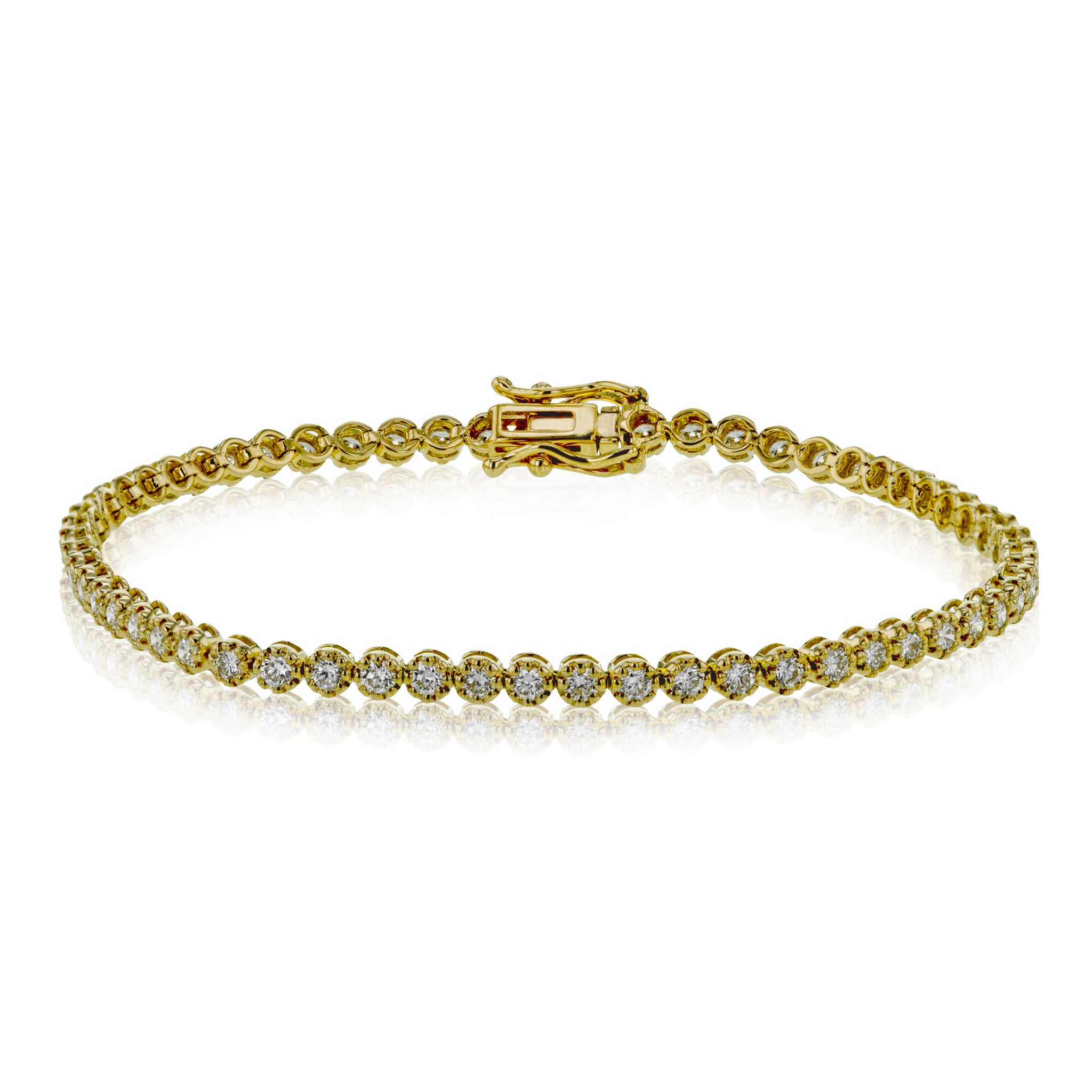 Simon G 18K Yellow Gold Diamond Beaded Tennis Bracelet