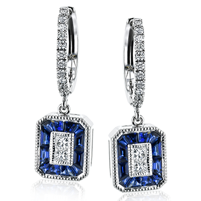 Princess cut 2025 sapphire earrings