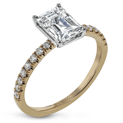 Simon G 18K 4-Prong Emerald Cut Diamond Solitaire Engagement Ring