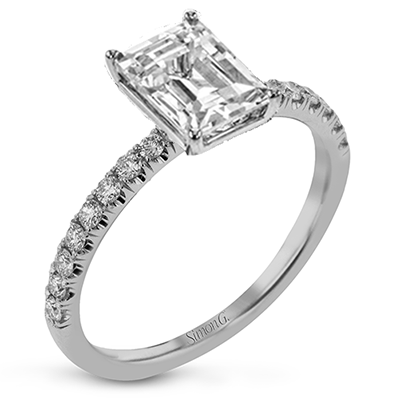 Simon G 18K 4-Prong Emerald Cut Diamond Solitaire Engagement Ring