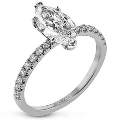 Simon G 18K Marquise Shape Diamond Solitaire Engagement Ring