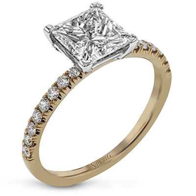 Simon G 18K Princess Cut Diamond Solitaire Engagement Ring
