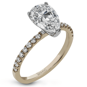 Simon G 18K Pear Shape Diamond Solitaire Engagement Ring