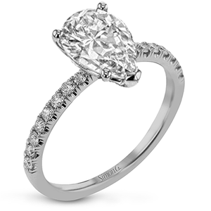 Simon G 18K Pear Shape Diamond Solitaire Engagement Ring