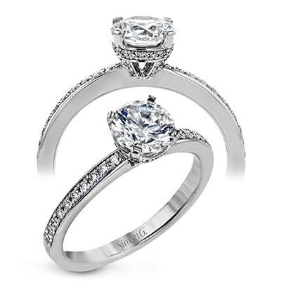 Simon G 18K Round Diamond Engagement Ring