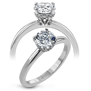 Simon G 18K Round Diamond Solitaire Engagement Ring