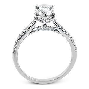 Simon G 18K Pear Shape Diamond Engagement Ring with Hidden Halo