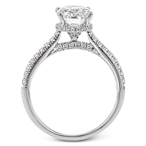 Simon G 18K Oval Diamond Engagement Ring with Hidden Halo