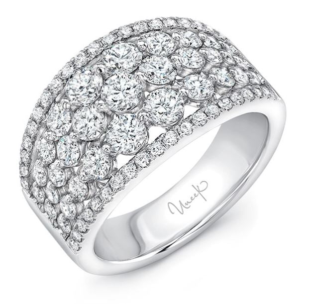 Uneek 14K Diamond Multi-Row Ring