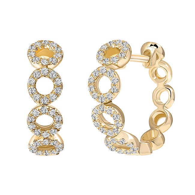 Uneek Boucles d'oreilles en diamant 14K avec halo ouvert