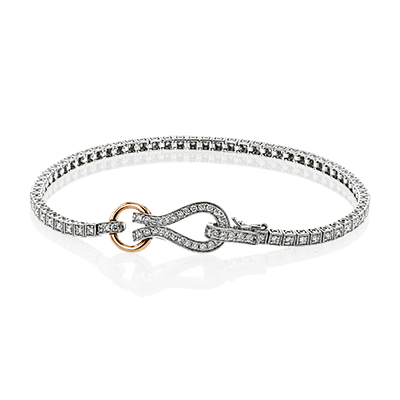 Simon G 18K Diamond Horseshoe & Buckle Tennis Bracelet