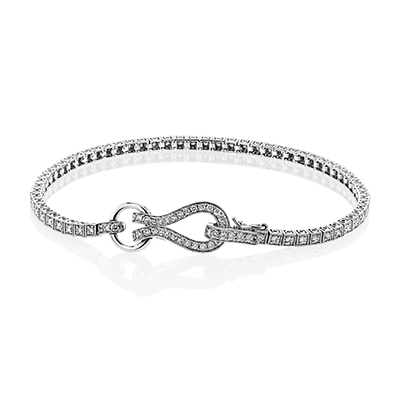 Simon G 18K Diamond Horseshoe & Buckle Tennis Bracelet