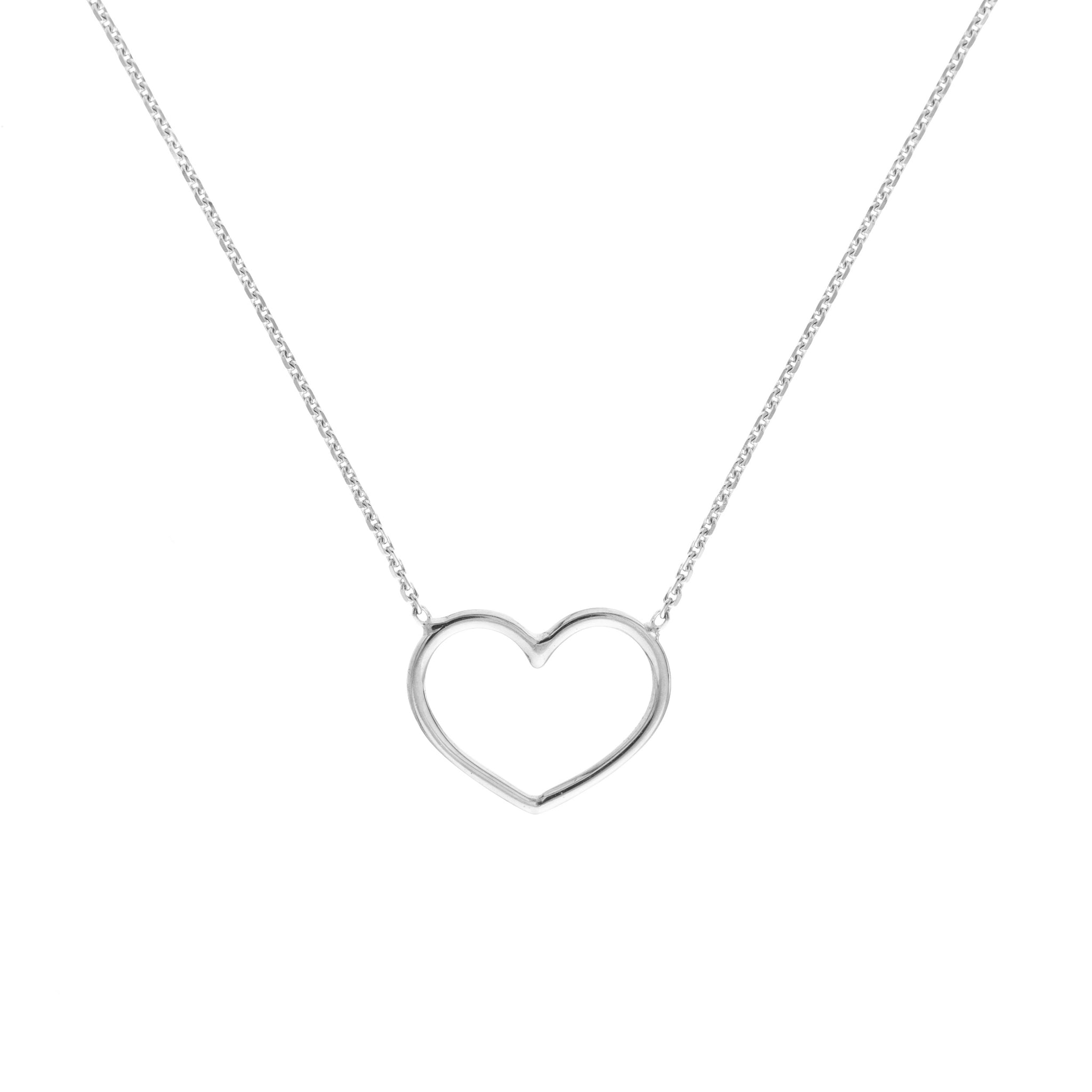 Hemsleys Collection 14K Wire Open Heart Necklace