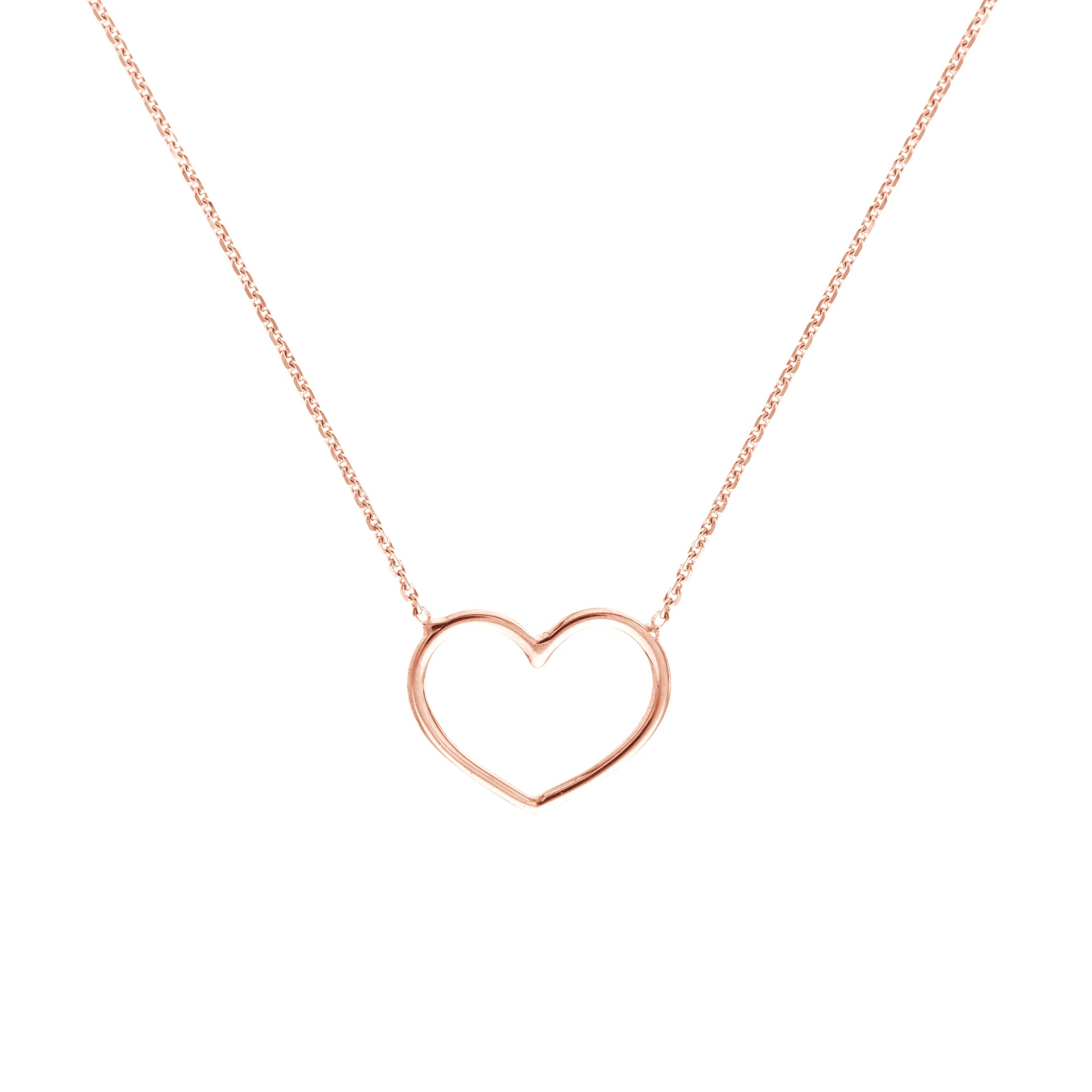 Collier à coeur ouvert en fil de fer 14K de la collection Hemsleys