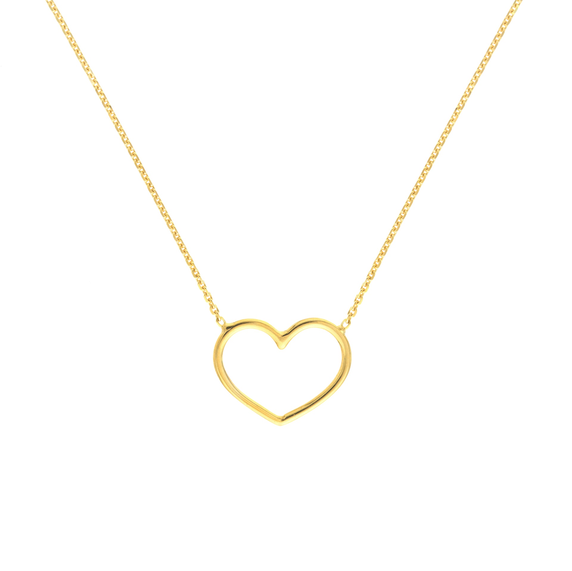 Collier à coeur ouvert en fil de fer 14K de la collection Hemsleys
