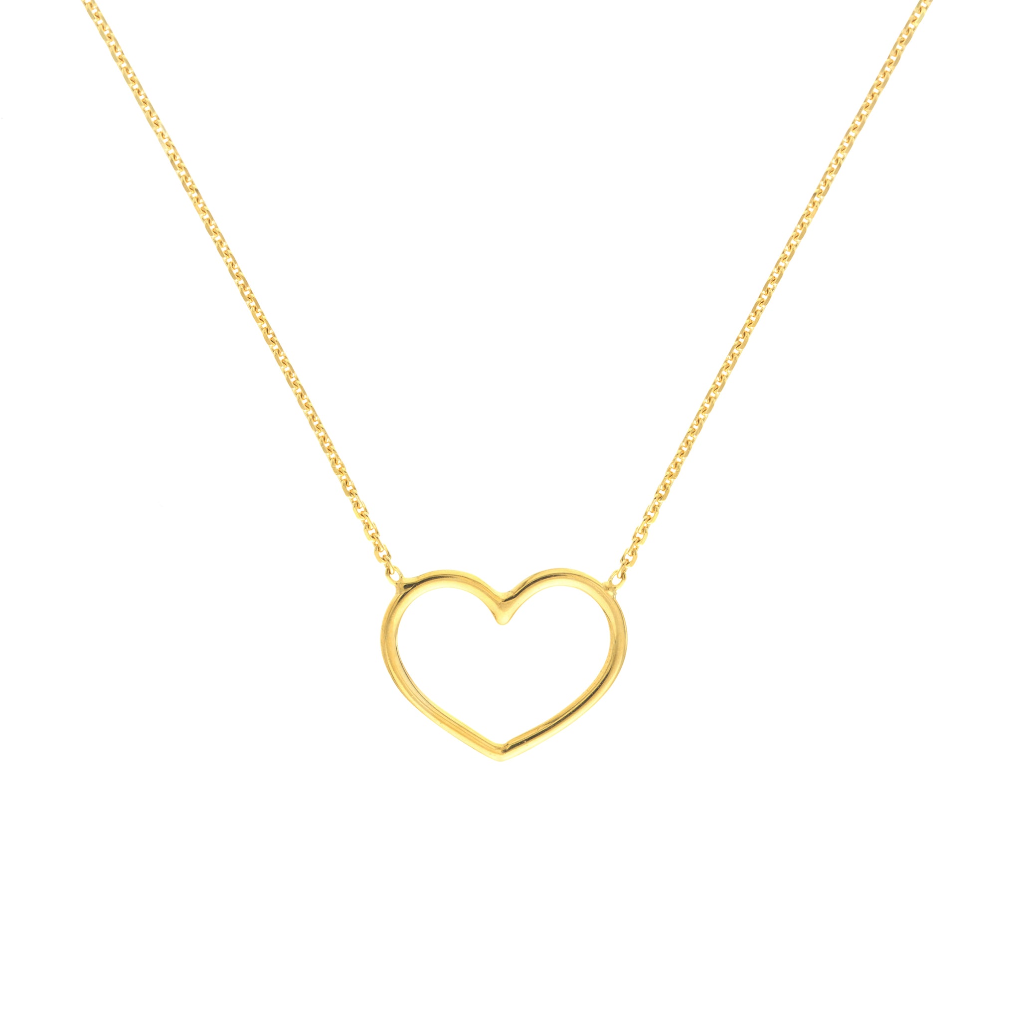 Hemsleys Collection 14K Wire Open Heart Necklace