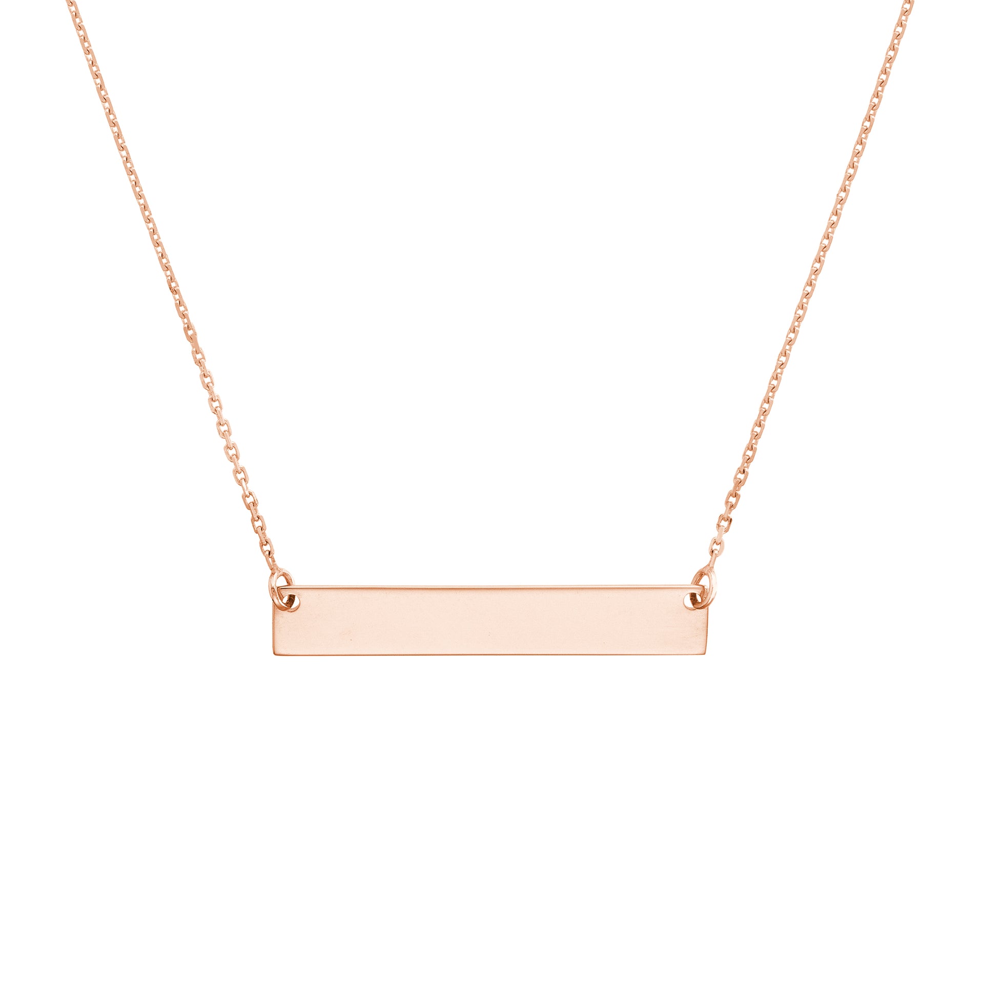 Mini collier de barre gravée 14K de la collection Hemsleys