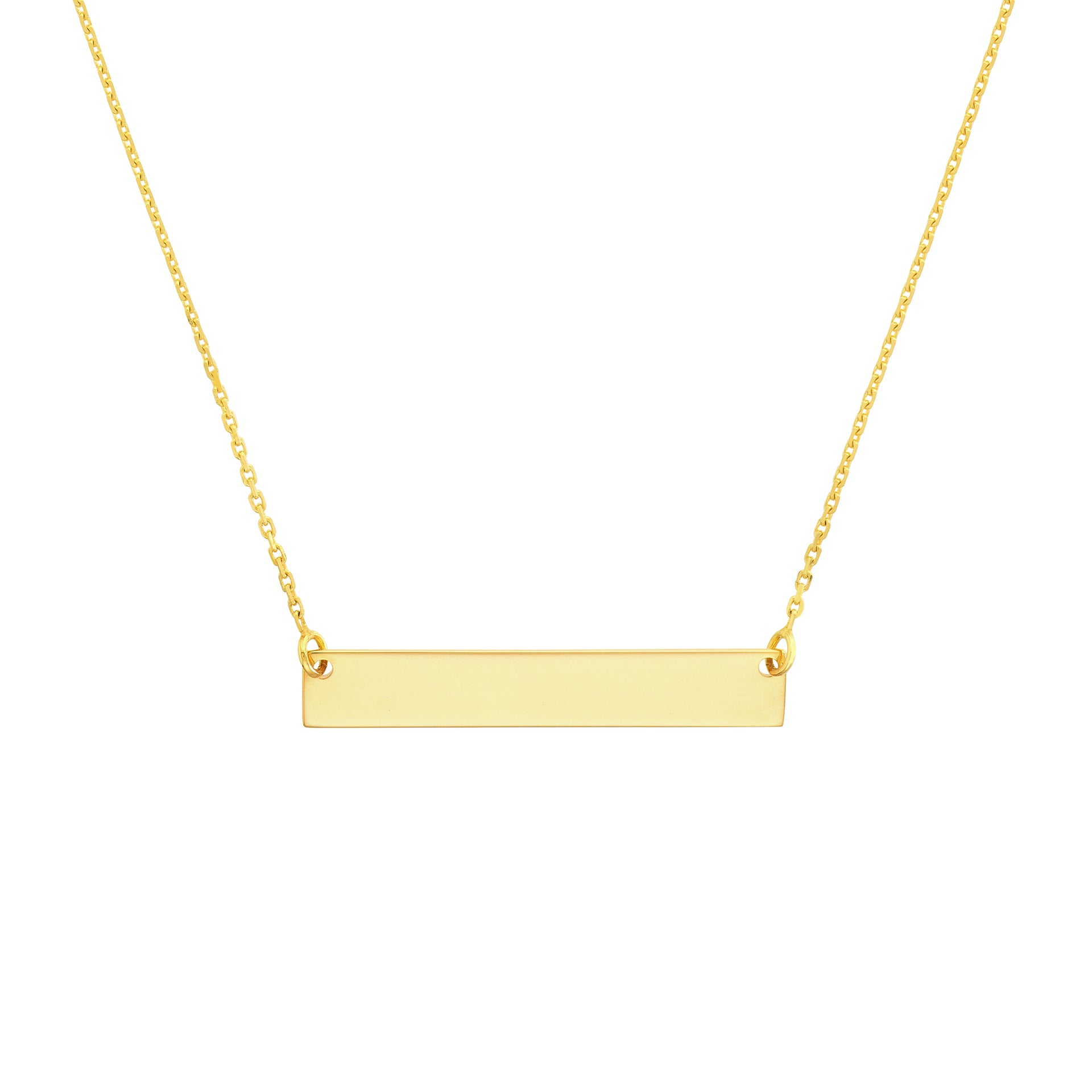 Mini collier de barre gravée 14K de la collection Hemsleys
