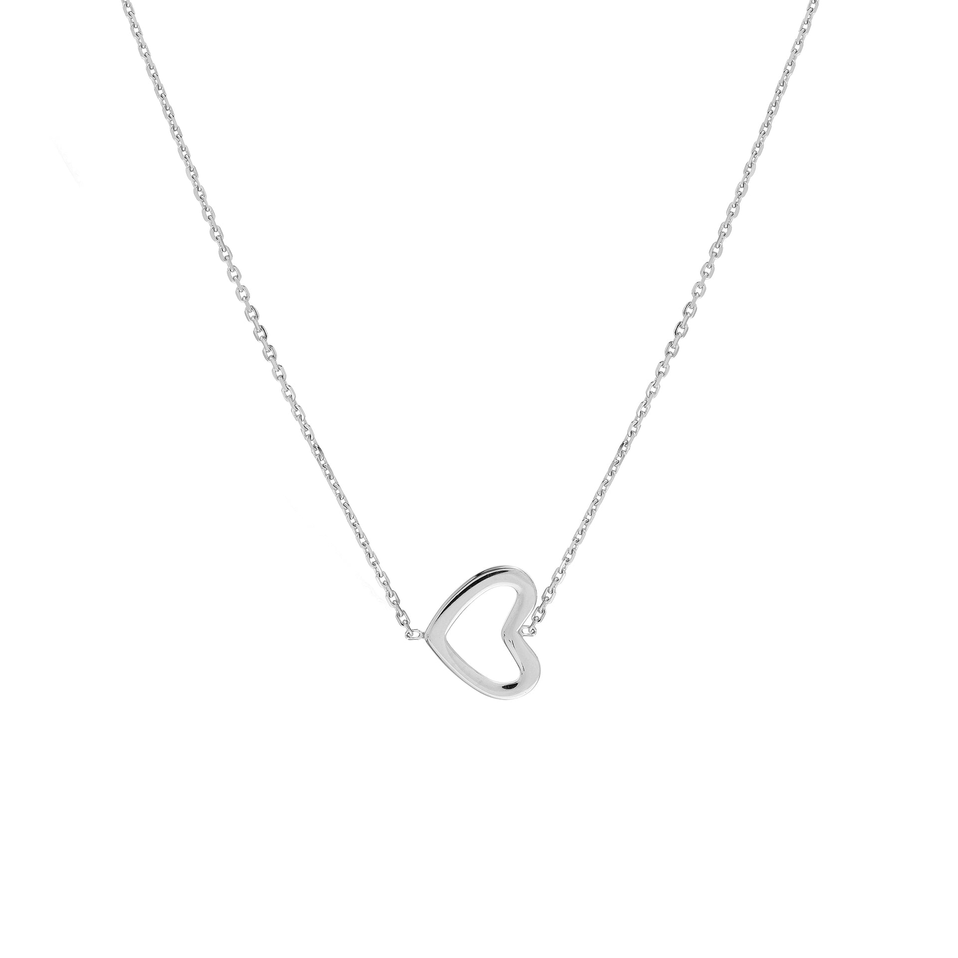 Hemsleys Collection 14K Mini Slanted Open Heart Pendant