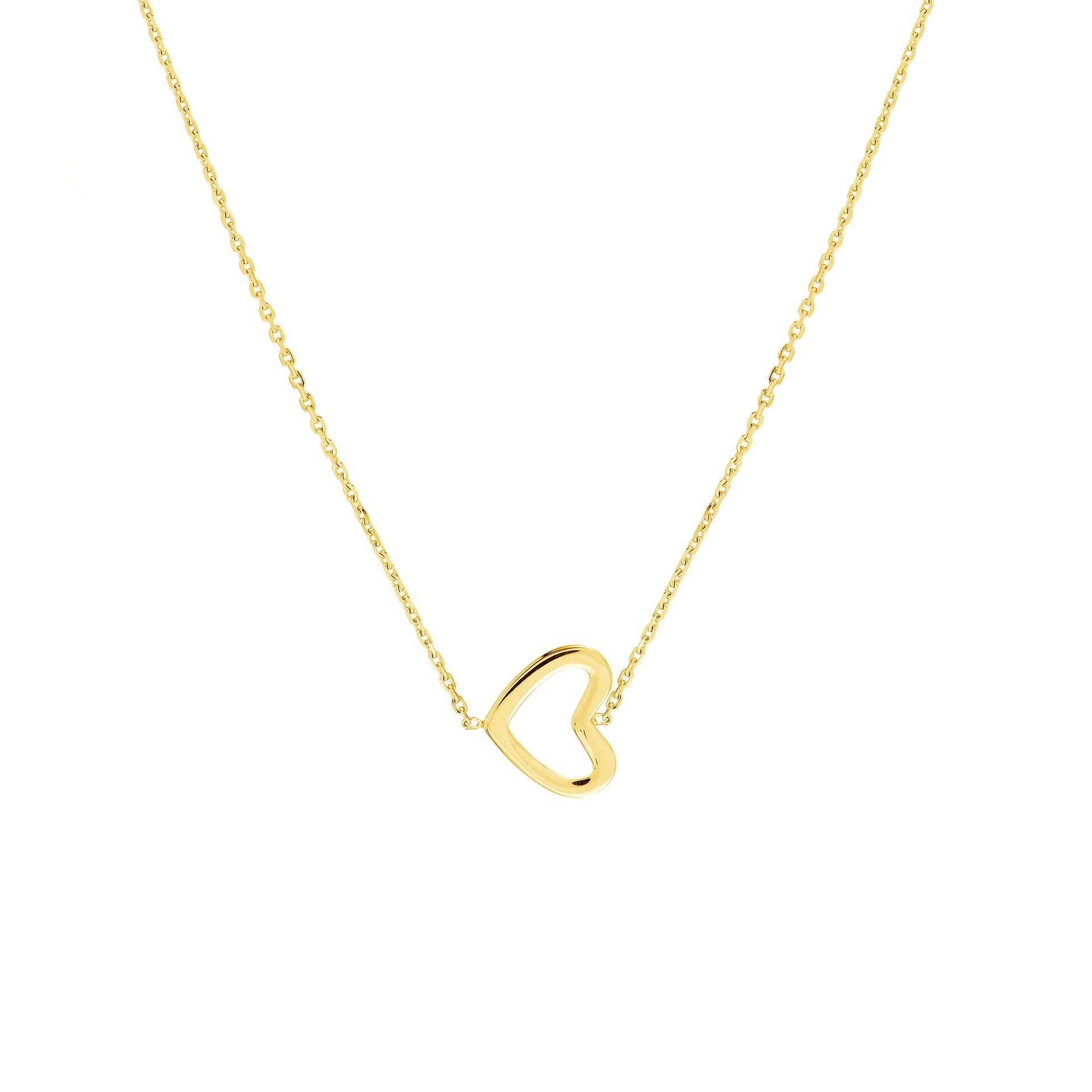 Hemsleys Collection 14K Mini Slanted Open Heart Pendant