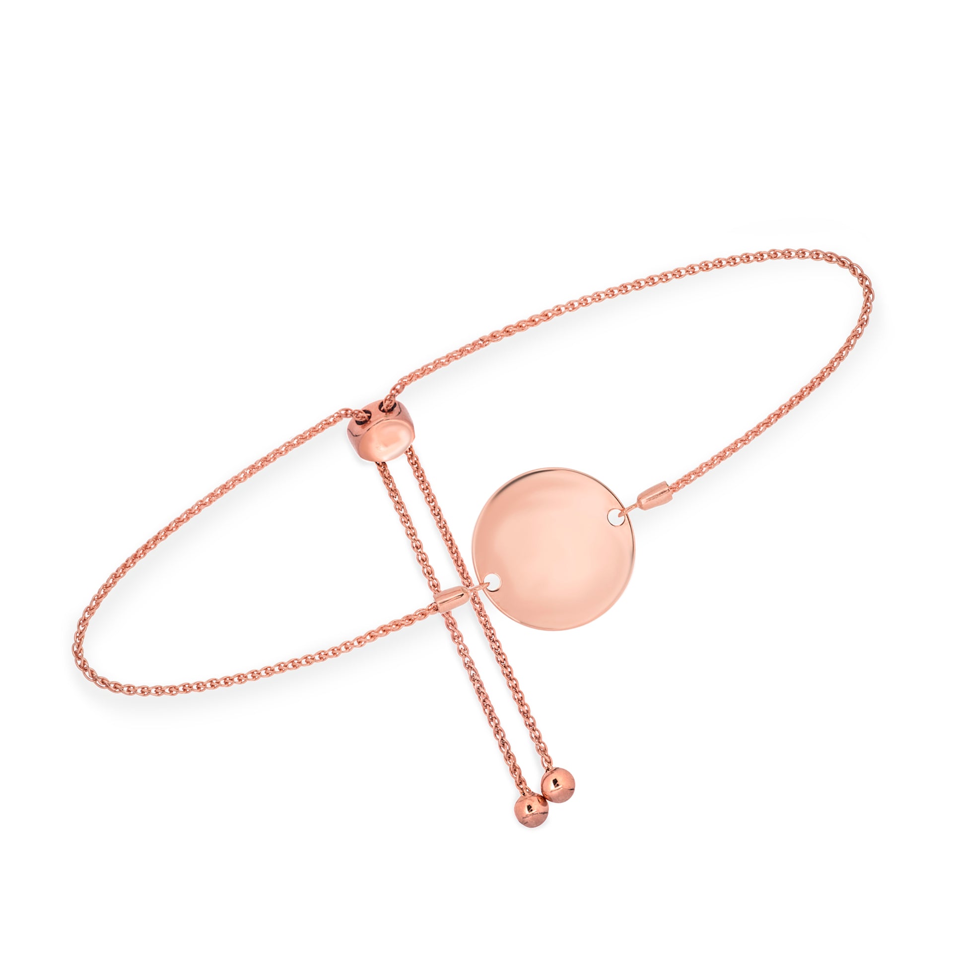 Bracelet Bolo à disque rond gravable de la collection Hemsleys 14K