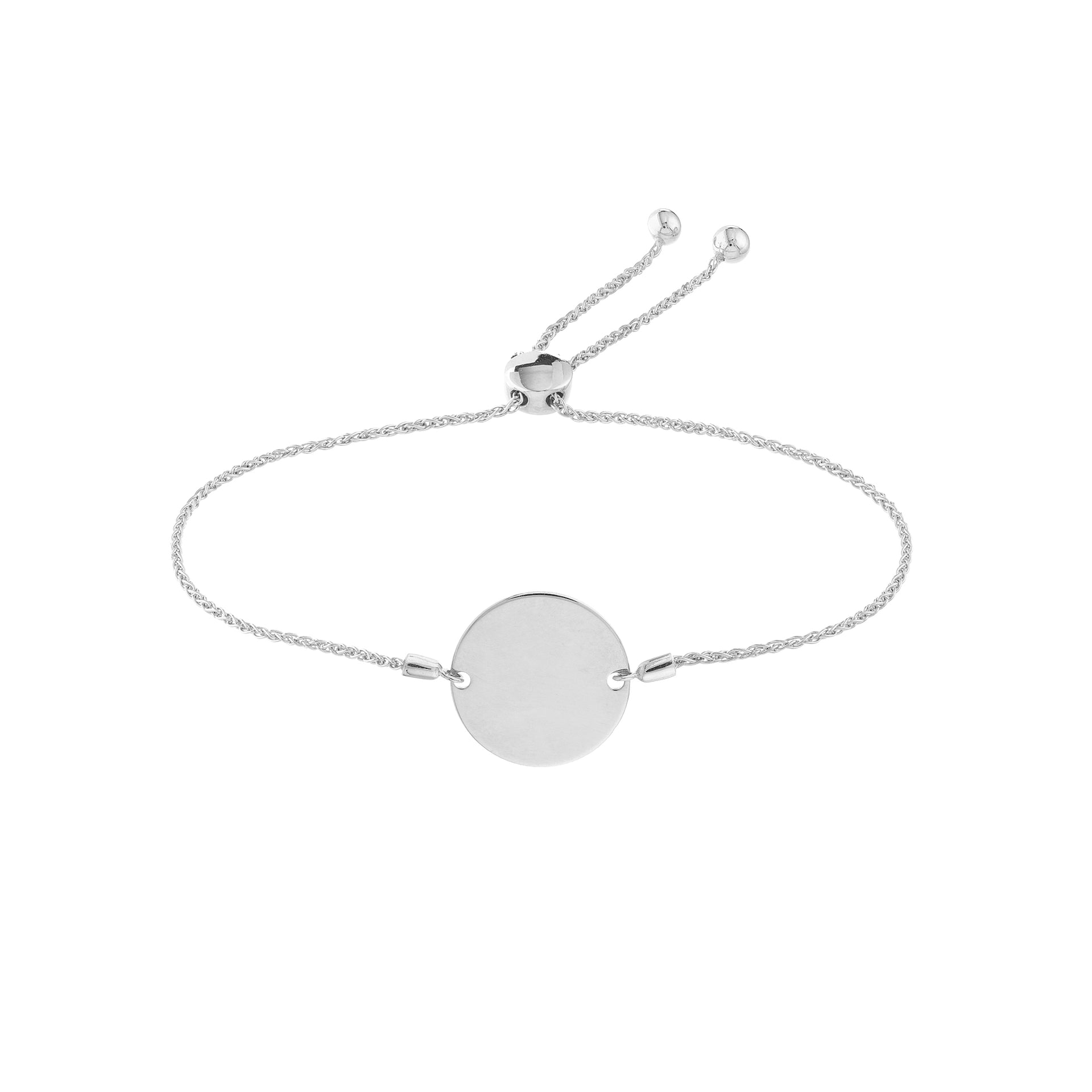 Bracelet Bolo à disque rond gravable de la collection Hemsleys 14K