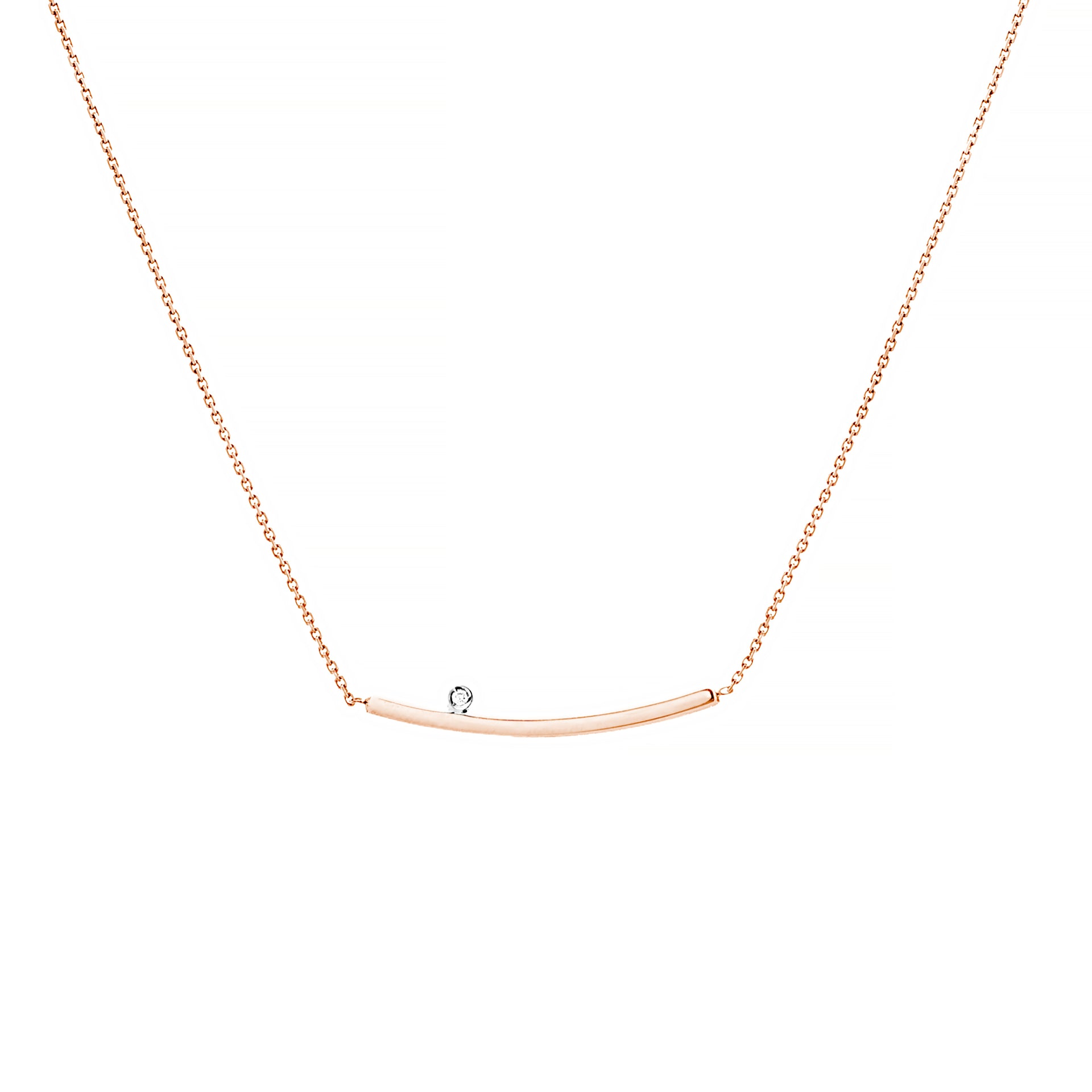 Collier à barrettes courbées en diamant simple de la collection Hemsleys 14K