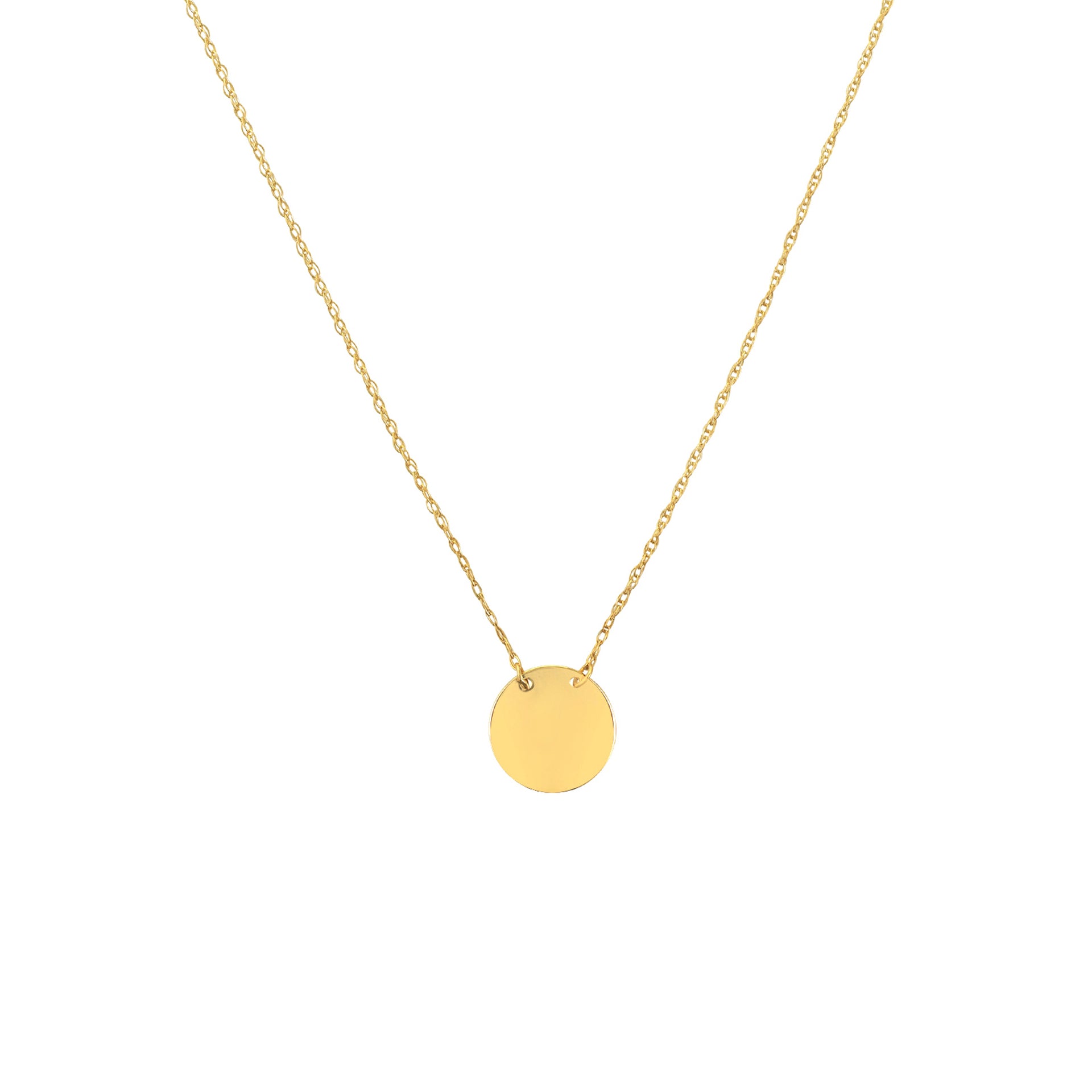 Collier de mini-disques ronds gravables de la collection Hemsleys 14K