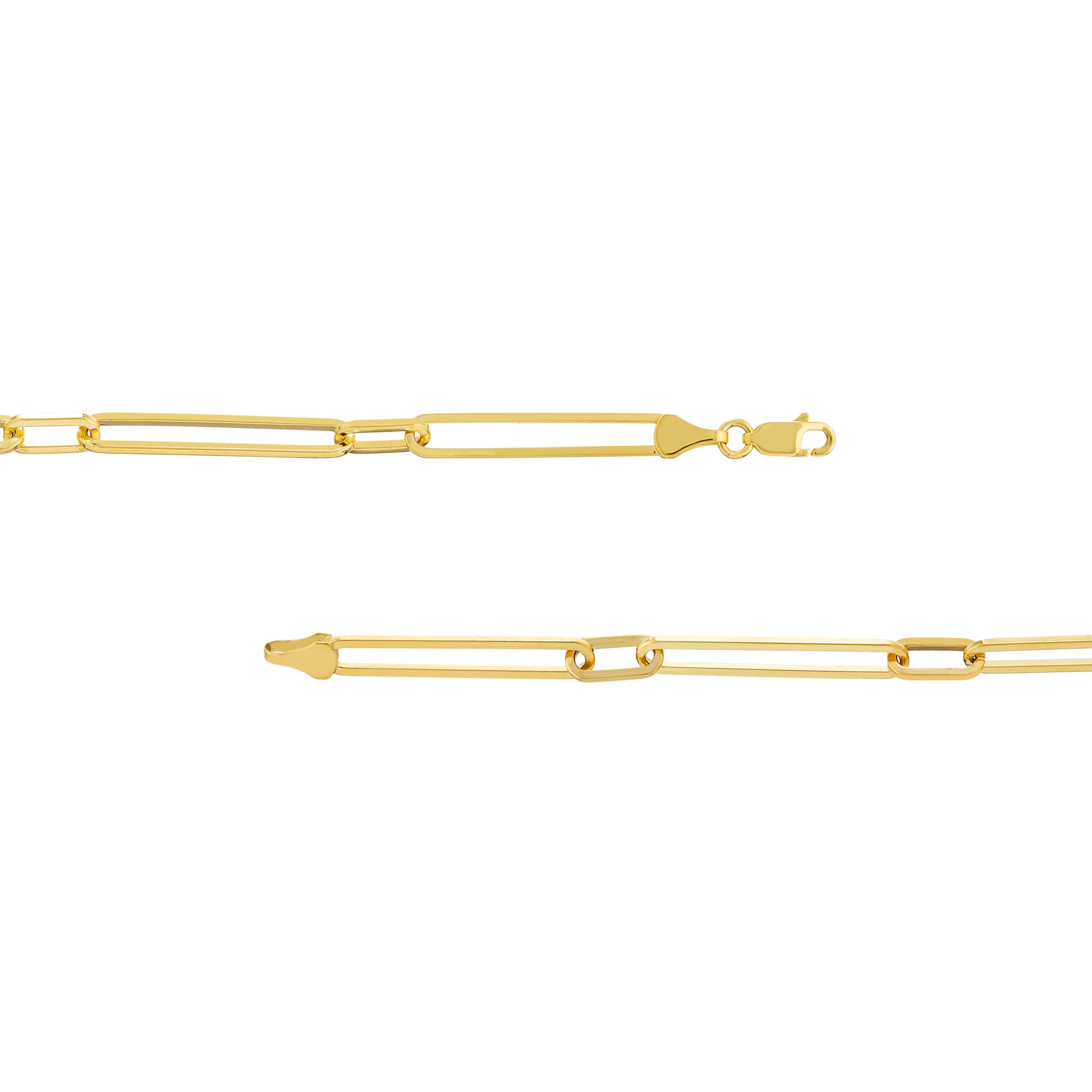 Hemsleys Collection 14K Yellow Gold 6mm Elongated Paperclip Necklace