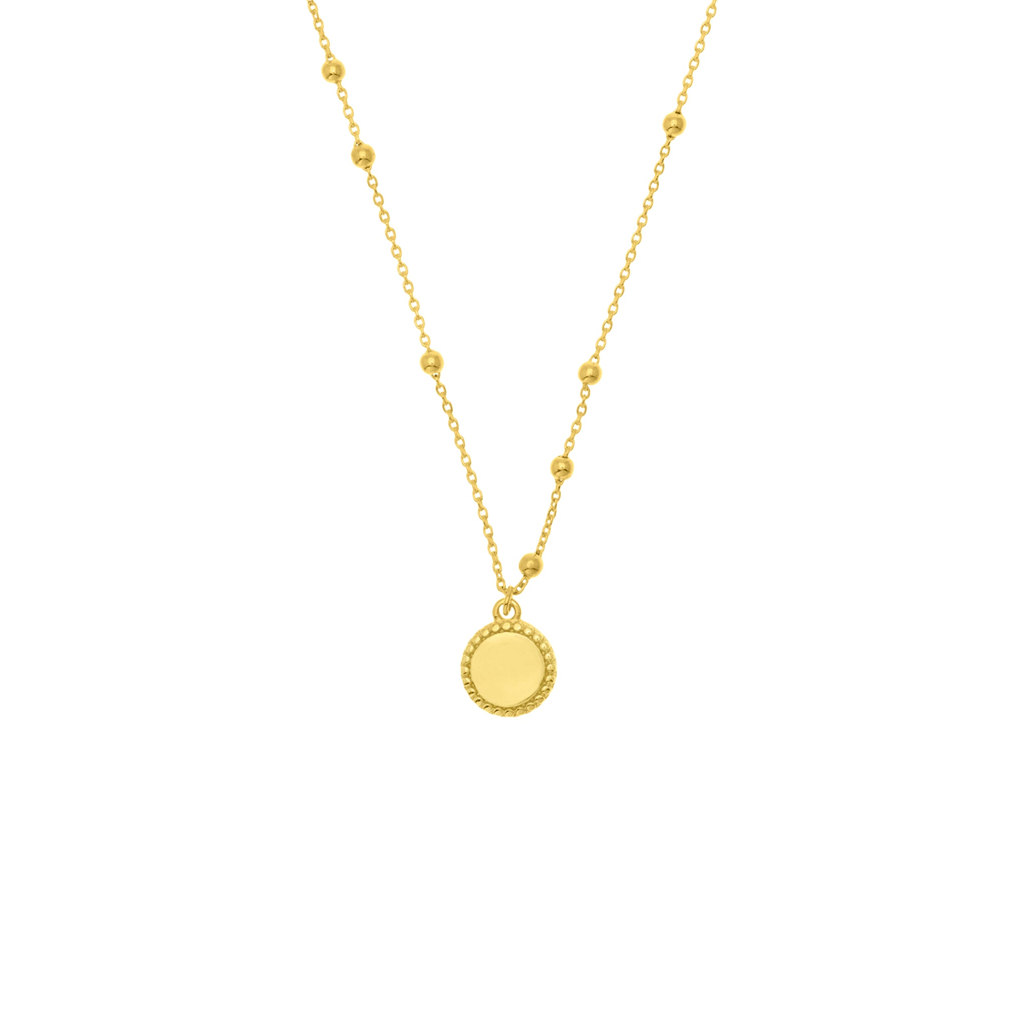 Hemsleys Collection 14K Yellow Gold Engravable Disc Necklace