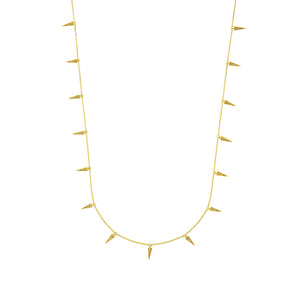 Hemsleys Collection 14K Yellow Gold Diamond Dangling Dagger Necklace