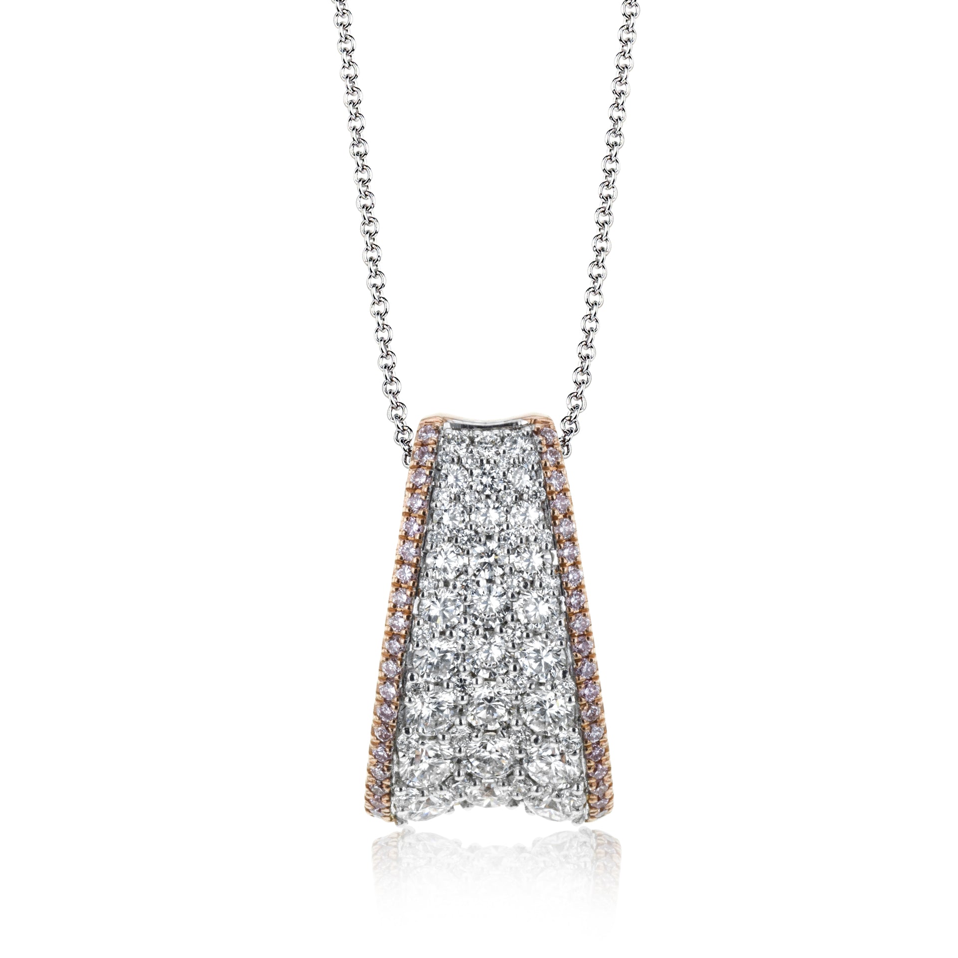 Simon G 18K Diamond Pave Set & Fancy Colour Diamond Pendant