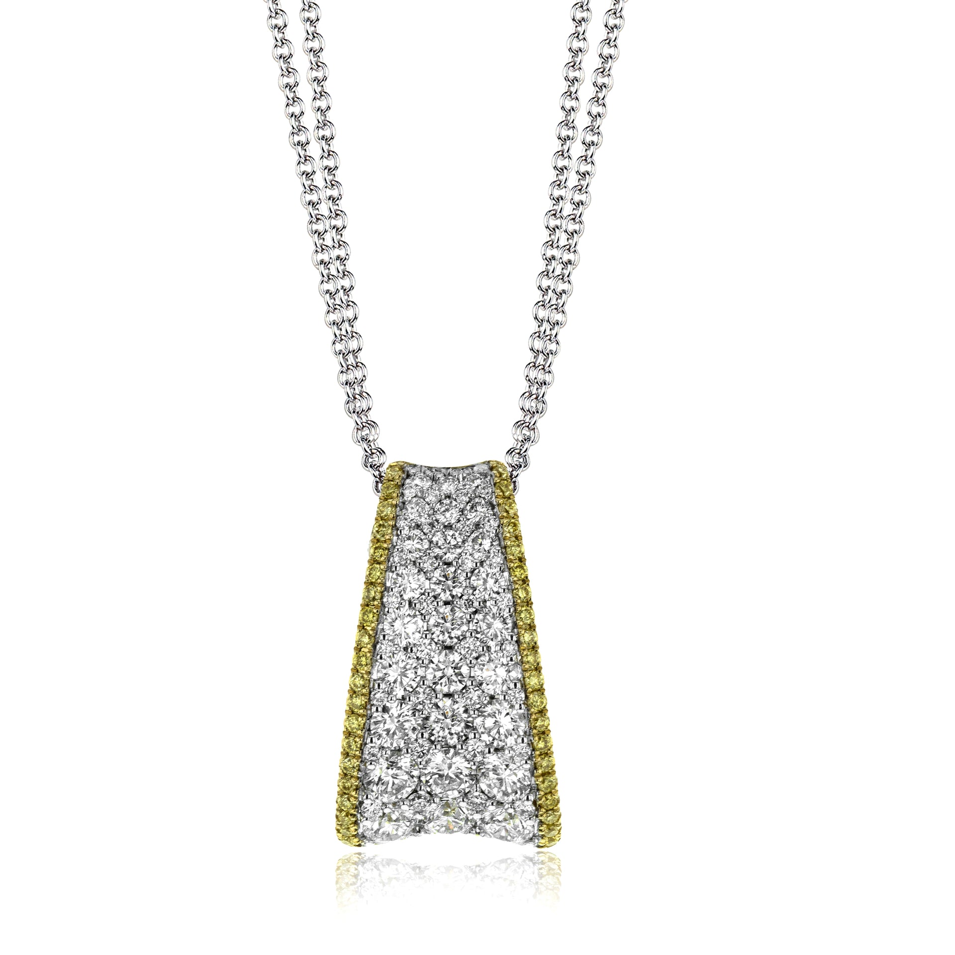 Simon G 18K Diamond Pave Set & Fancy Colour Diamond Pendant