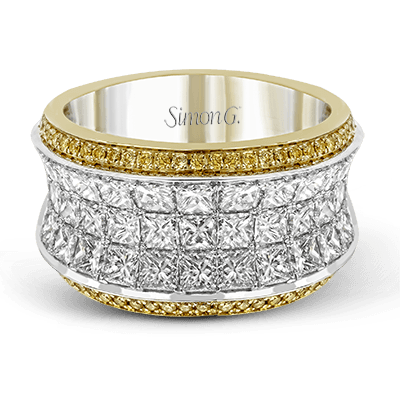 Simon G 18K Five Row Diamond Right Hand Ring