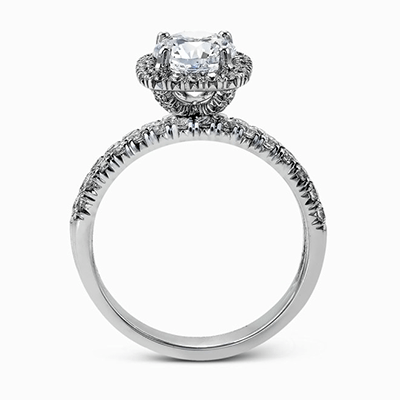 Simon G 18K Cushion Diamond Halo Engagement Ring
