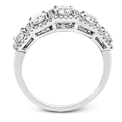 Simon G 18K White Gold Five Stone Diamond Ring