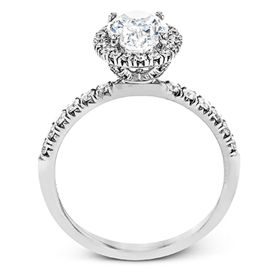 Simon G 18K Oval Diamond Halo Engagement Ring