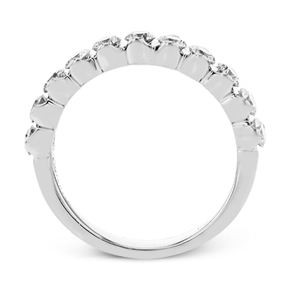 Simon G Bague d'éternité en 18K avec demi-biseau serti de diamants ronds