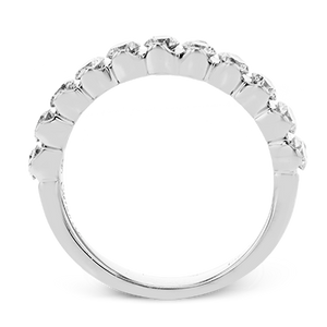 Simon G 18K Half Bezel Set Round Diamond Half Eternity Ring