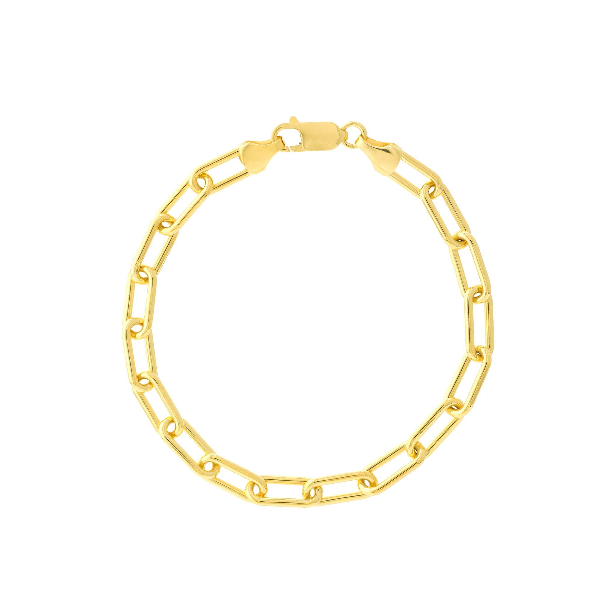 Hemsleys Collection 14K Yellow Gold 6mm Paperclip Bracelet