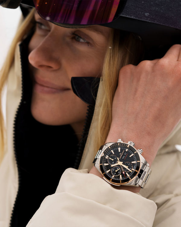 Norqain Adventure Sport Chrono Day Date Steel & Gold Auto (Cadran noir / 41mm)