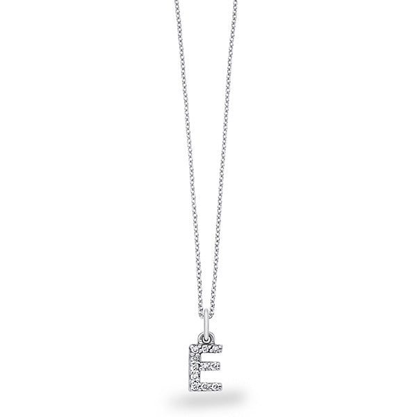 Collier initial de lettres de bloc de diamants 14K de la collection Hemsleys