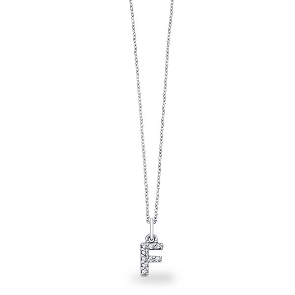 Collier initial de lettres de bloc de diamants 14K de la collection Hemsleys
