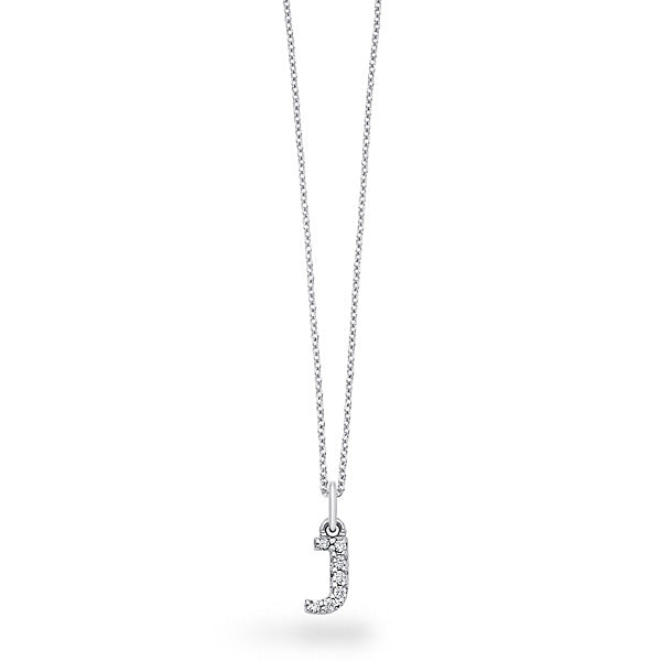 Collier initial de lettres de bloc de diamants 14K de la collection Hemsleys