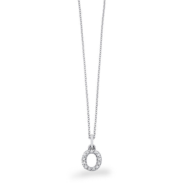 Collier initial de lettres de bloc de diamants 14K de la collection Hemsleys