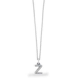 Hemsleys Collection 14K Diamond Block Letter Initial Necklace